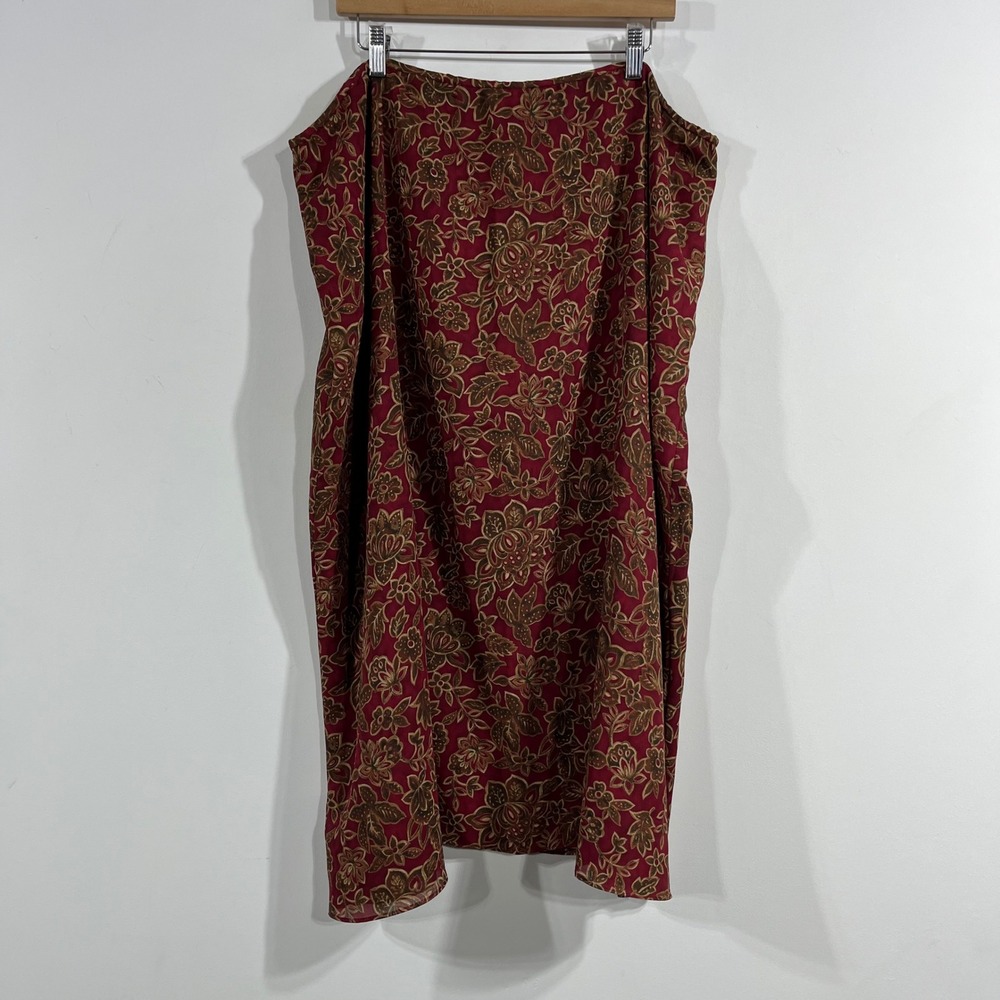 Pendleton VTG 90s Heritage Fairy Grunge Boho Floral Midi Skirt Sz 24W Old Money